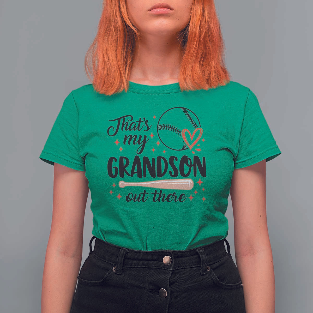 Funny Baseball Grandma T Shirt For Women That's My Grandson Out There Grandfather - Wonder Print Shop