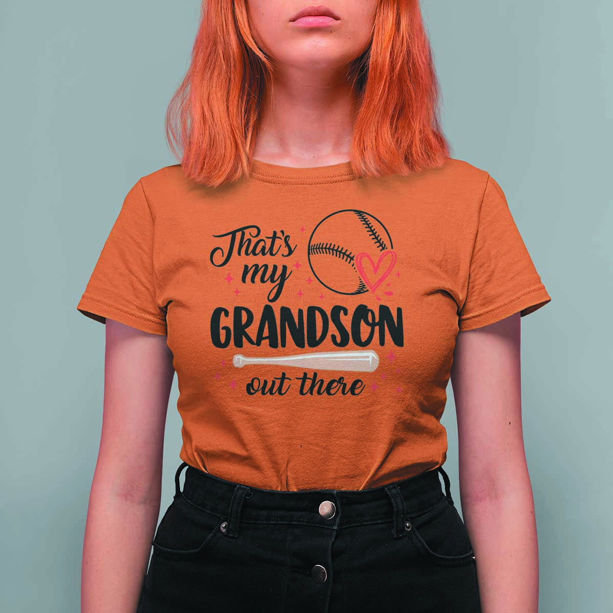 Funny Baseball Grandma T Shirt For Women That's My Grandson Out There Grandfather - Wonder Print Shop
