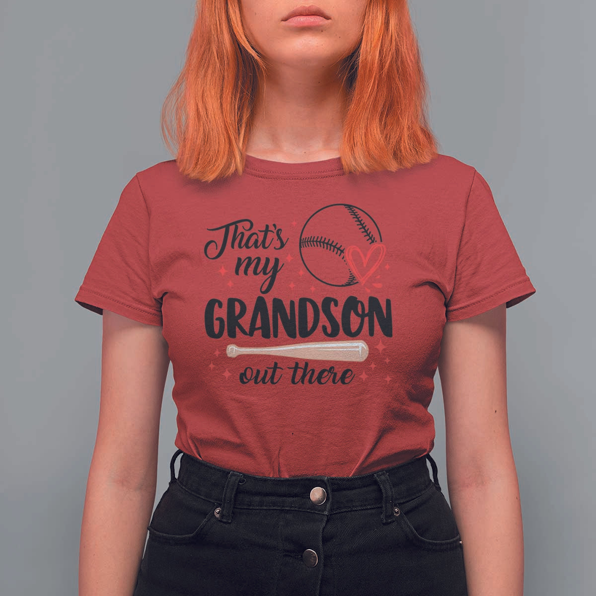 Funny Baseball Grandma T Shirt For Women That's My Grandson Out There Grandfather - Wonder Print Shop