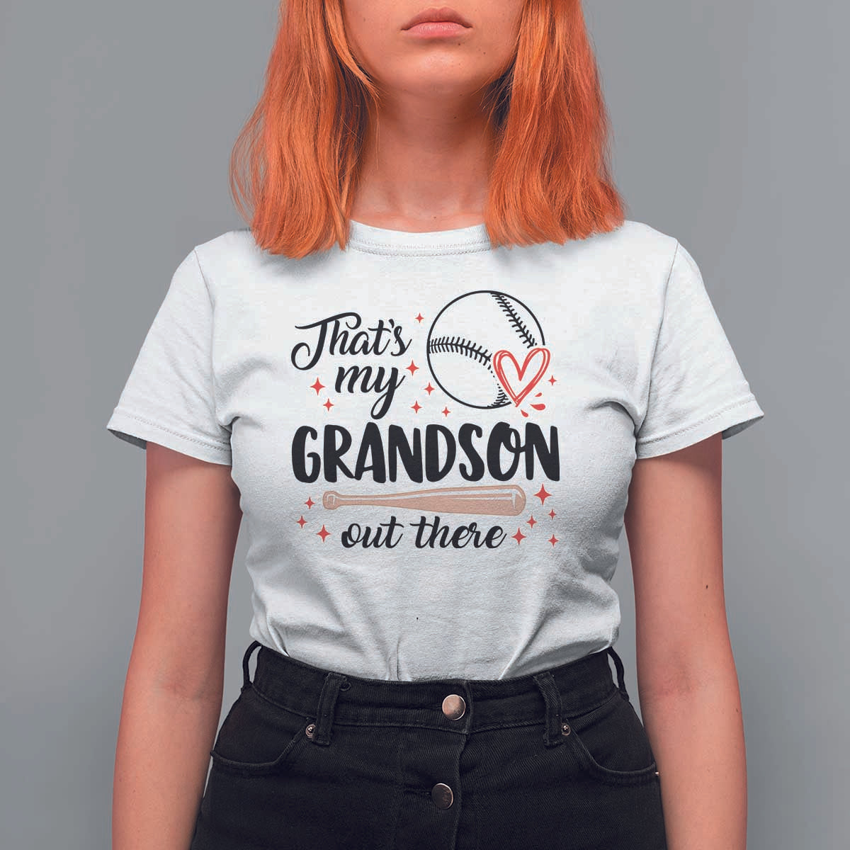 Funny Baseball Grandma T Shirt For Women That's My Grandson Out There Grandfather - Wonder Print Shop
