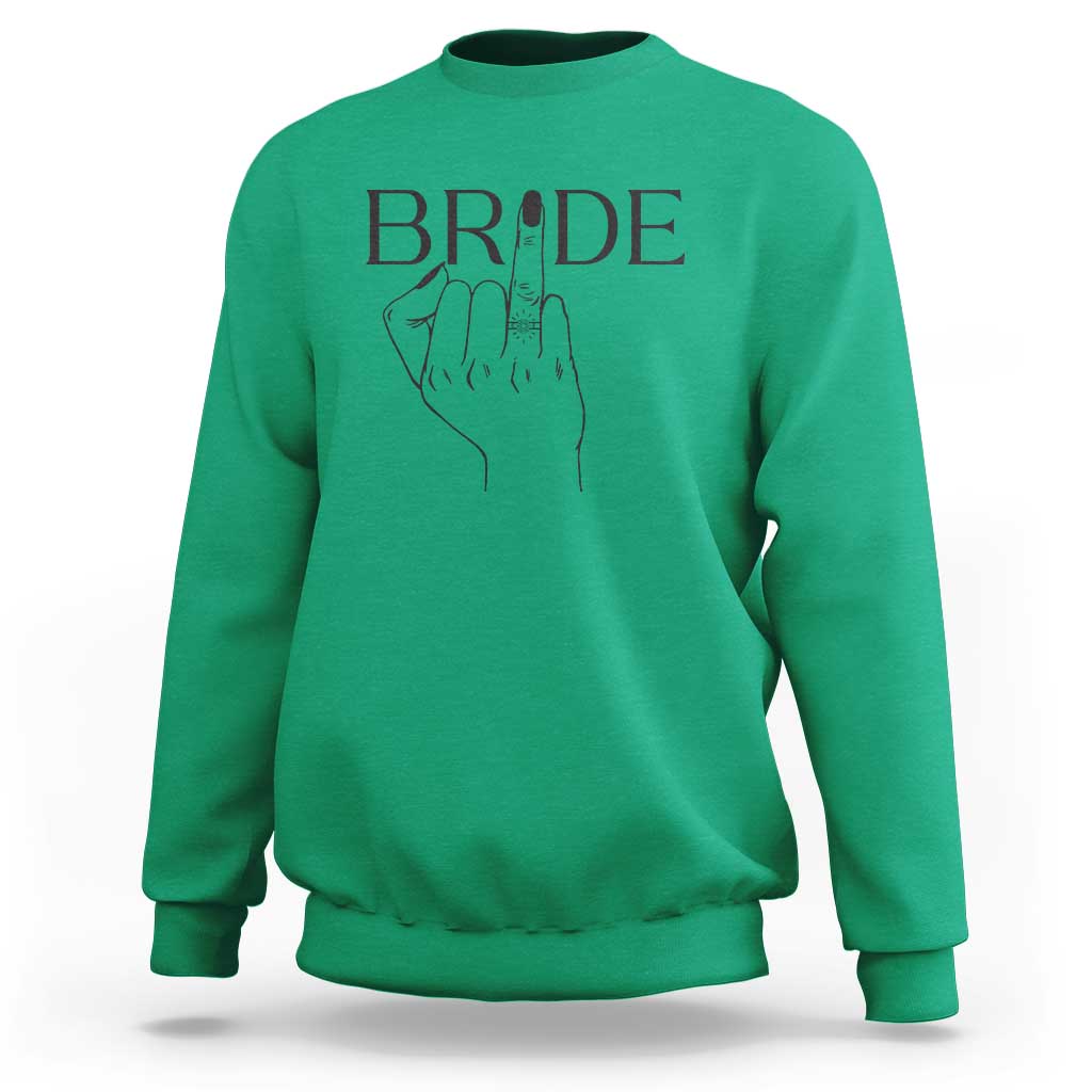 Funny Bride Sweatshirt Cute Wedding Honeymoon Finger Ring - Wonder Print Shop