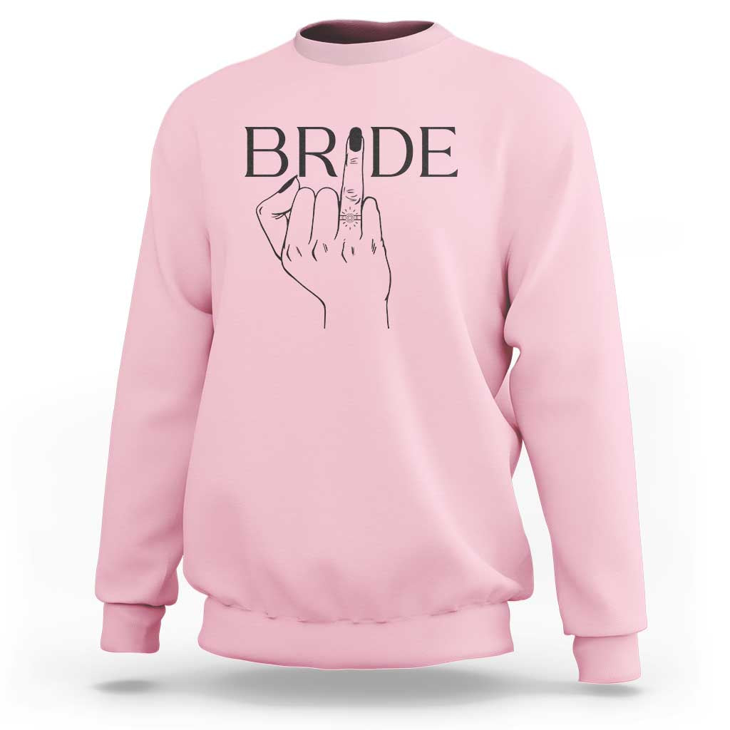 Funny Bride Sweatshirt Cute Wedding Honeymoon Finger Ring - Wonder Print Shop