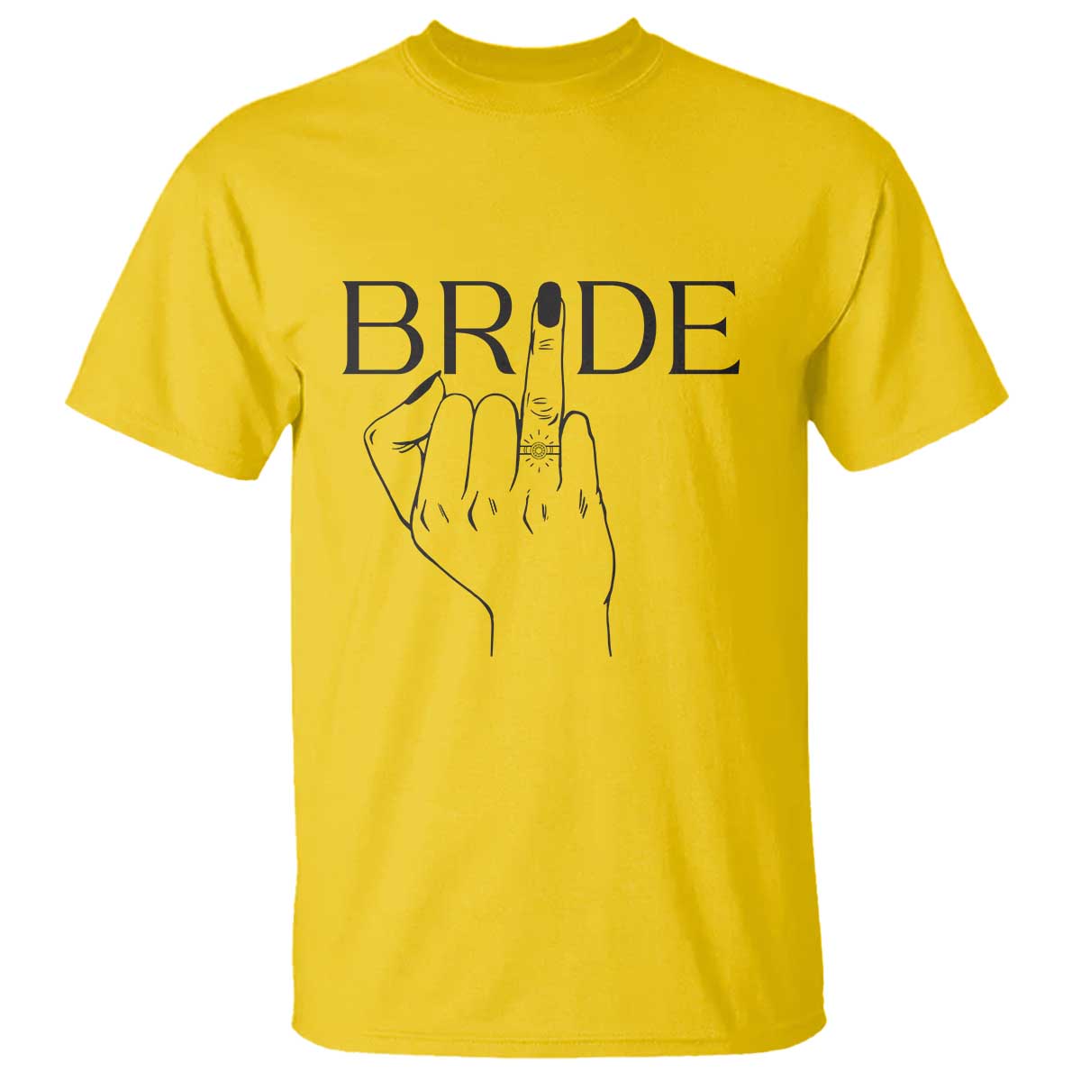 Funny Bride T Shirt Cute Wedding Honeymoon Finger Ring - Wonder Print Shop
