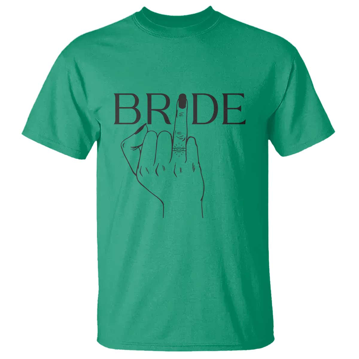 Funny Bride T Shirt Cute Wedding Honeymoon Finger Ring - Wonder Print Shop