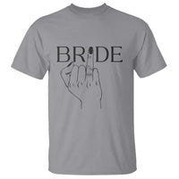 Funny Bride T Shirt Cute Wedding Honeymoon Finger Ring - Wonder Print Shop