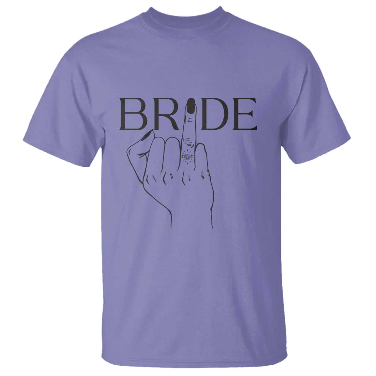 Funny Bride T Shirt Cute Wedding Honeymoon Finger Ring - Wonder Print Shop
