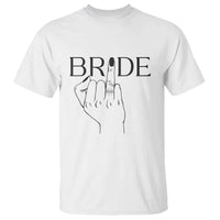 Funny Bride T Shirt Cute Wedding Honeymoon Finger Ring - Wonder Print Shop