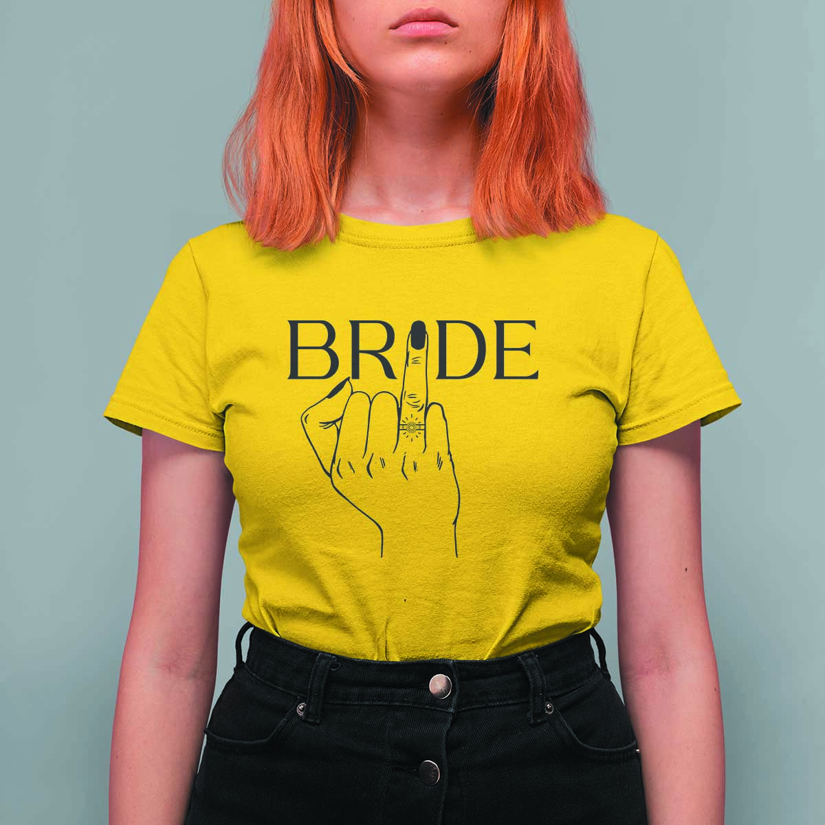 Funny Bride T Shirt For Women Cute Wedding Honeymoon Finger Ring - Wonder Print Shop