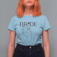 Funny Bride T Shirt For Women Cute Wedding Honeymoon Finger Ring - Wonder Print Shop