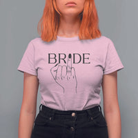 Funny Bride T Shirt For Women Cute Wedding Honeymoon Finger Ring - Wonder Print Shop