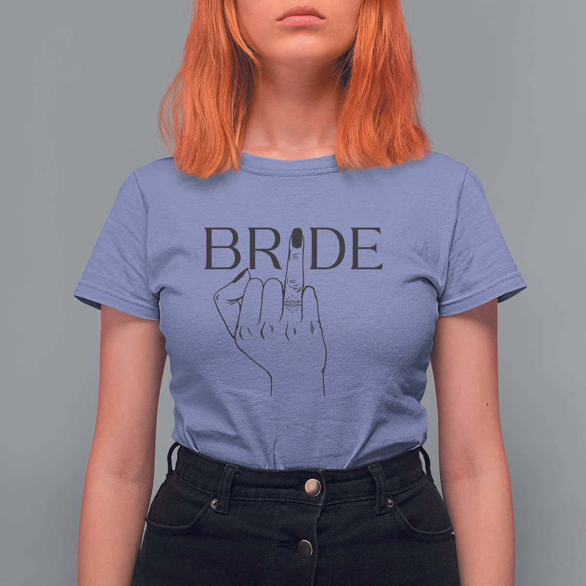 Funny Bride T Shirt For Women Cute Wedding Honeymoon Finger Ring - Wonder Print Shop