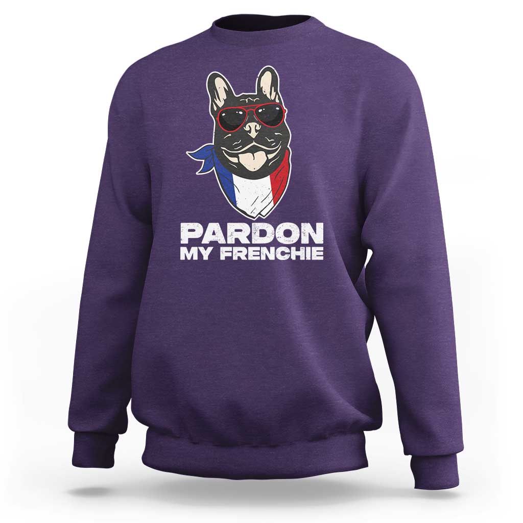 Funny Frenchie Bulldog Sweatshirt Pardon My French Pet Lover - Wonder Print Shop