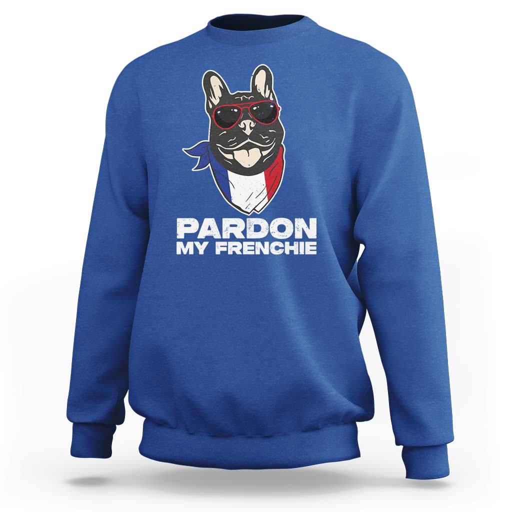 Funny Frenchie Bulldog Sweatshirt Pardon My French Pet Lover - Wonder Print Shop