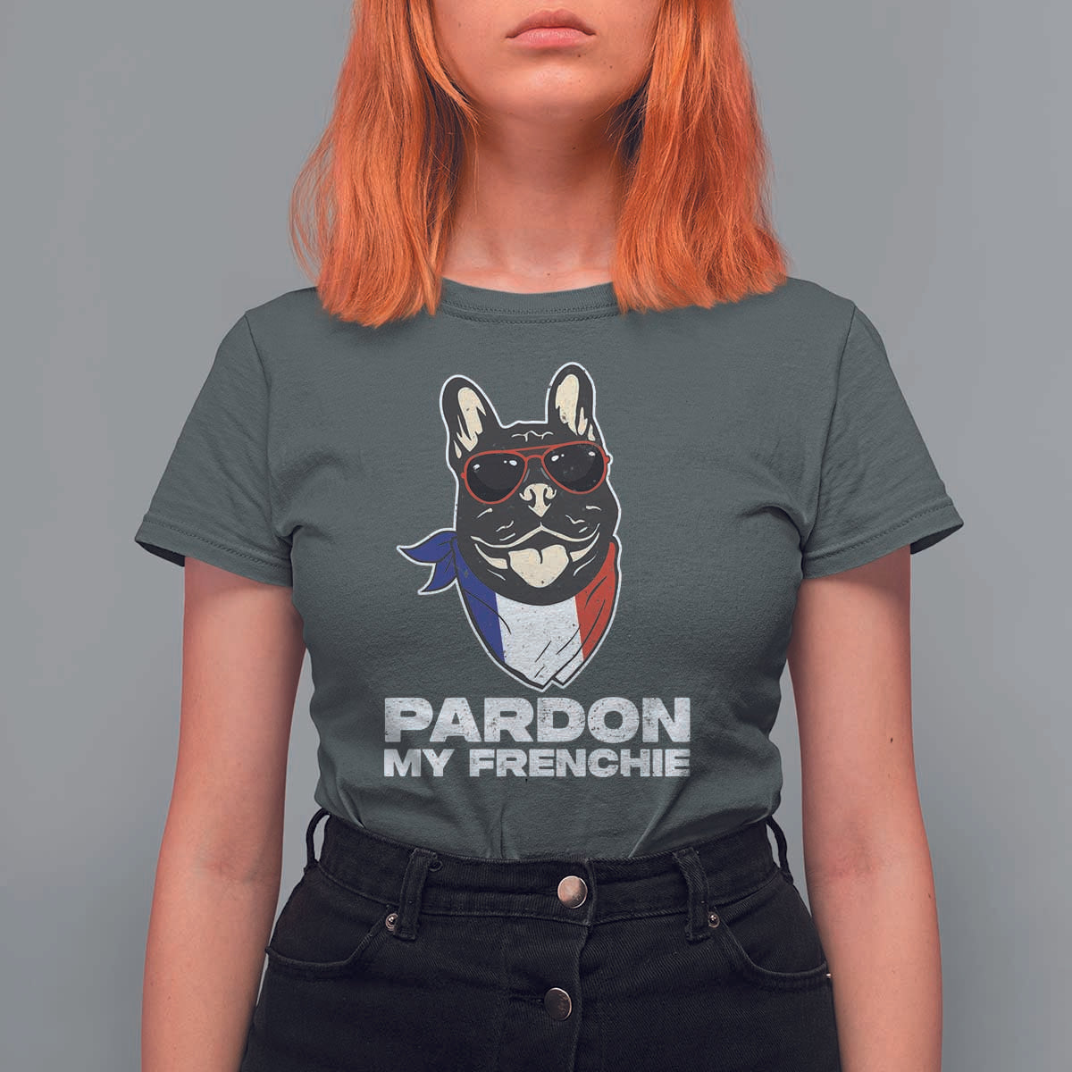 Funny Frenchie Bulldog T Shirt For Women Pardon My French Pet Lover - Wonder Print Shop