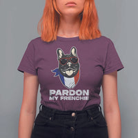 Funny Frenchie Bulldog T Shirt For Women Pardon My French Pet Lover - Wonder Print Shop
