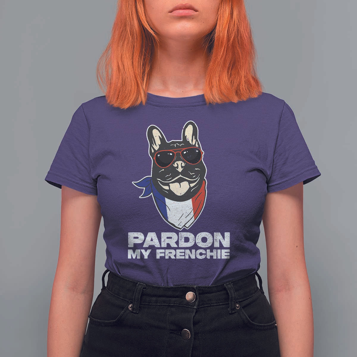 Funny Frenchie Bulldog T Shirt For Women Pardon My French Pet Lover - Wonder Print Shop