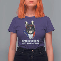 Funny Frenchie Bulldog T Shirt For Women Pardon My French Pet Lover - Wonder Print Shop