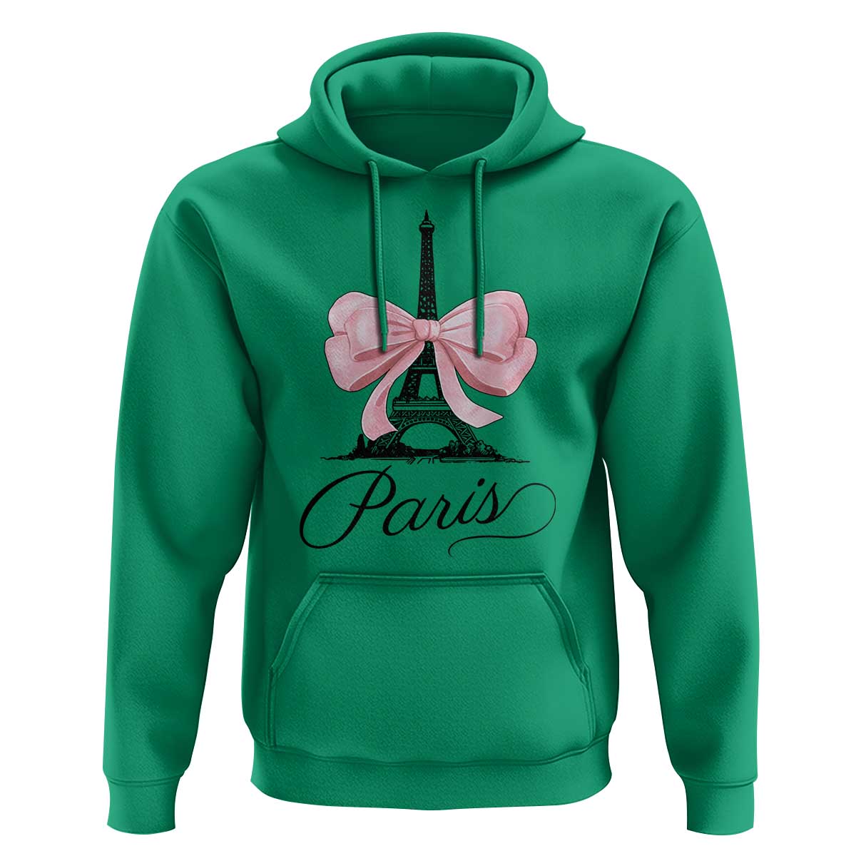 Eiffel Tower French Hoodie Paris Coquette France Pink Bow Aesthetic - Wonder Print Shop