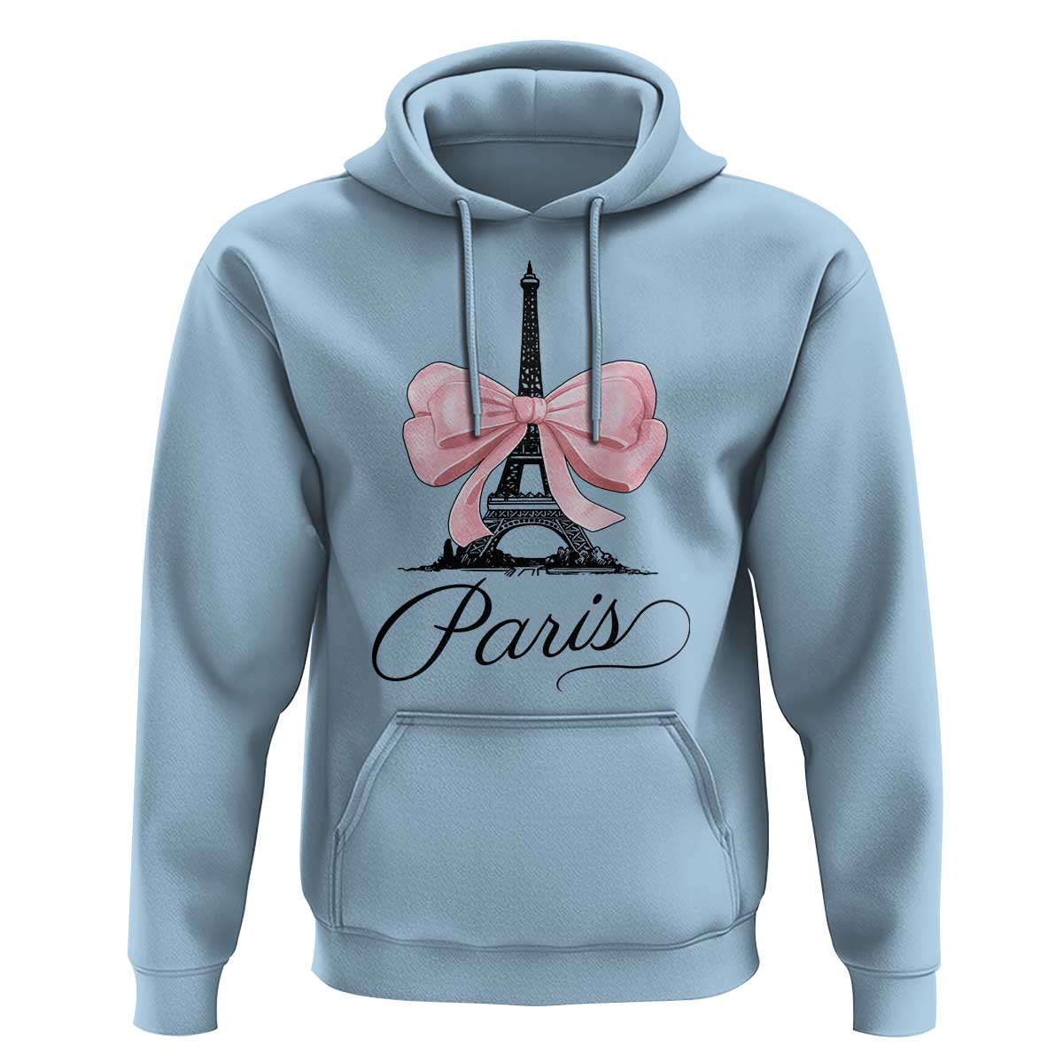 Eiffel Tower French Hoodie Paris Coquette France Pink Bow Aesthetic - Wonder Print Shop