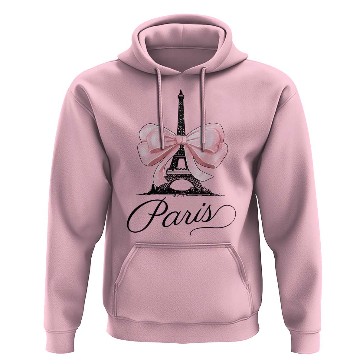 Eiffel Tower French Hoodie Paris Coquette France Pink Bow Aesthetic - Wonder Print Shop