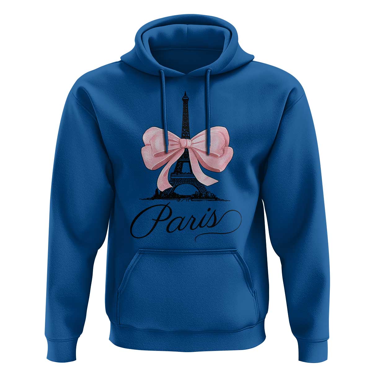 Eiffel Tower French Hoodie Paris Coquette France Pink Bow Aesthetic - Wonder Print Shop