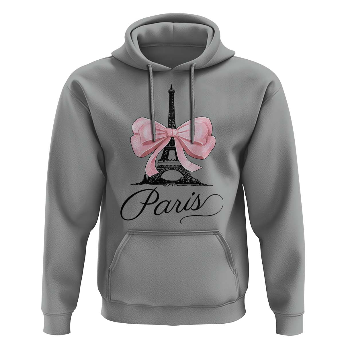 Eiffel Tower French Hoodie Paris Coquette France Pink Bow Aesthetic - Wonder Print Shop
