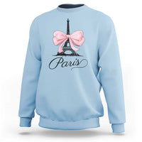 Eiffel Tower French Sweatshirt Paris Coquette France Pink Bow Aesthetic - Wonder Print Shop