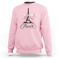 Eiffel Tower French Sweatshirt Paris Coquette France Pink Bow Aesthetic - Wonder Print Shop