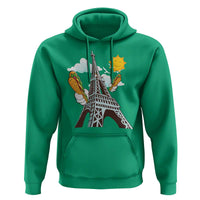Funny French-American Heritage Month Hoodie Cute Hotdog Eiffel Tower - Wonder Print Shop