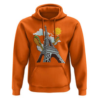 Funny French-American Heritage Month Hoodie Cute Hotdog Eiffel Tower - Wonder Print Shop