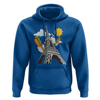 Funny French-American Heritage Month Hoodie Cute Hotdog Eiffel Tower - Wonder Print Shop