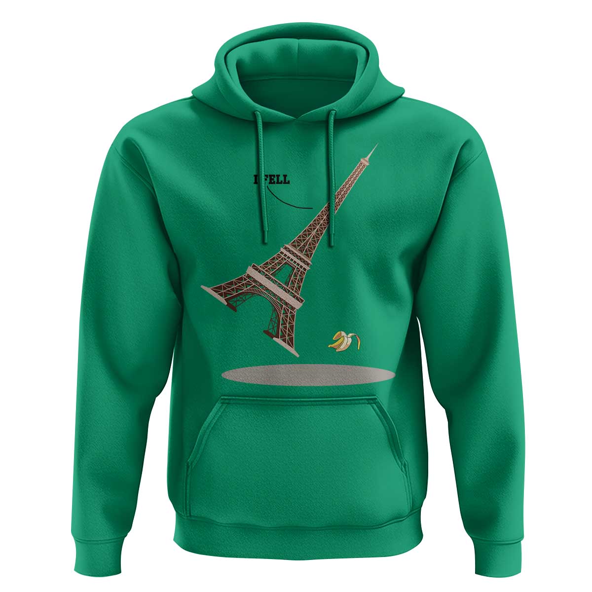 Funny Eiffel Tower Hoodie I Fell Banana Peel Fallen In Paris - Wonder Print Shop