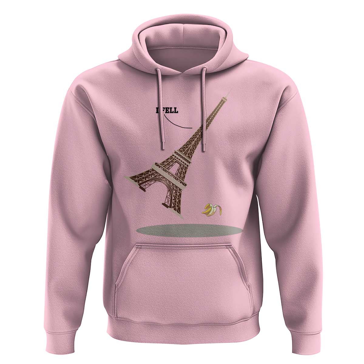 Funny Eiffel Tower Hoodie I Fell Banana Peel Fallen In Paris - Wonder Print Shop