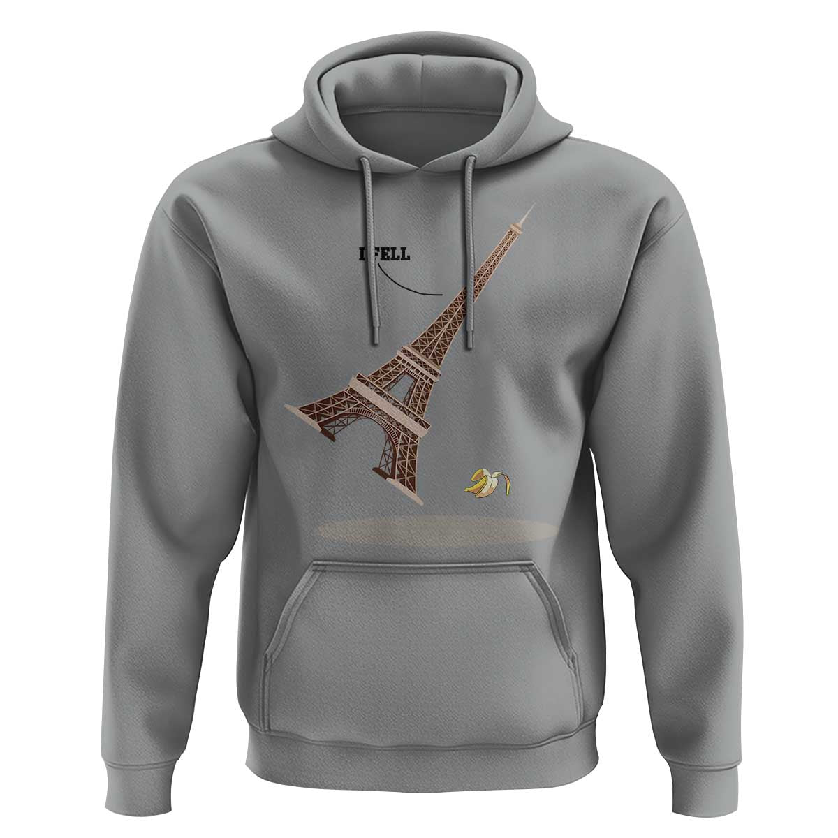 Funny Eiffel Tower Hoodie I Fell Banana Peel Fallen In Paris - Wonder Print Shop