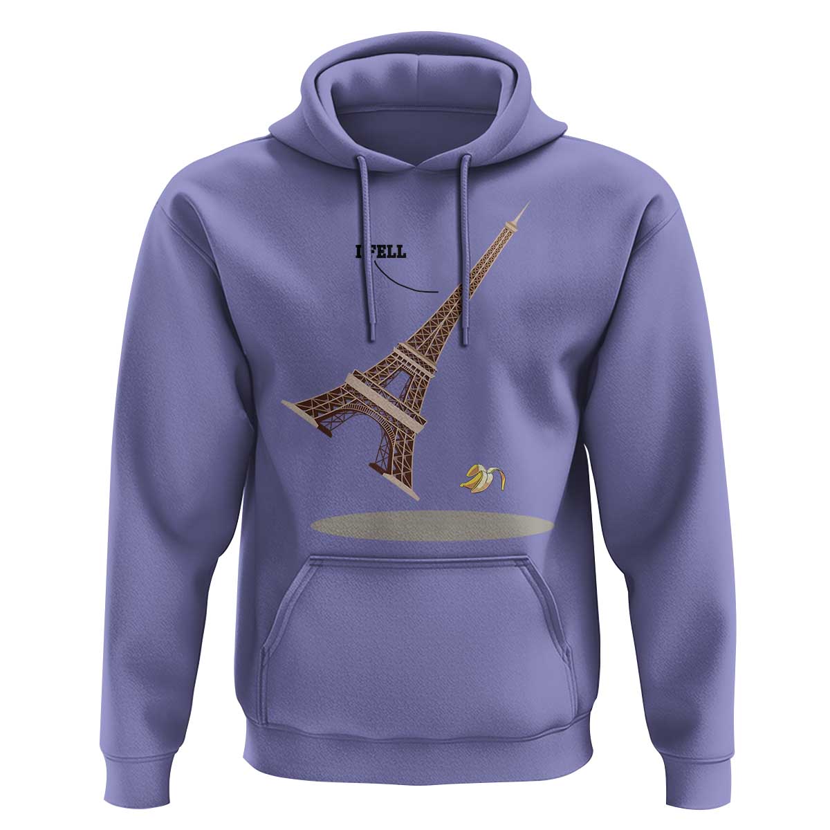 Funny Eiffel Tower Hoodie I Fell Banana Peel Fallen In Paris - Wonder Print Shop