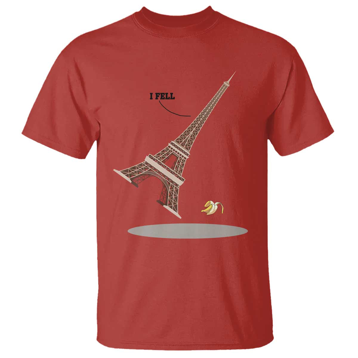 Funny Eiffel Tower T Shirt I Fell Banana Peel Fallen In Paris - Wonder Print Shop