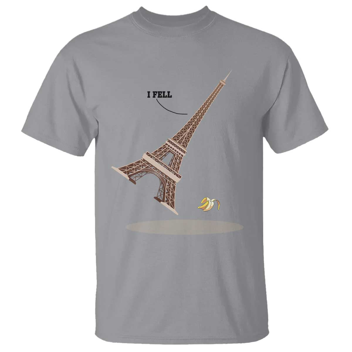 Funny Eiffel Tower T Shirt I Fell Banana Peel Fallen In Paris - Wonder Print Shop