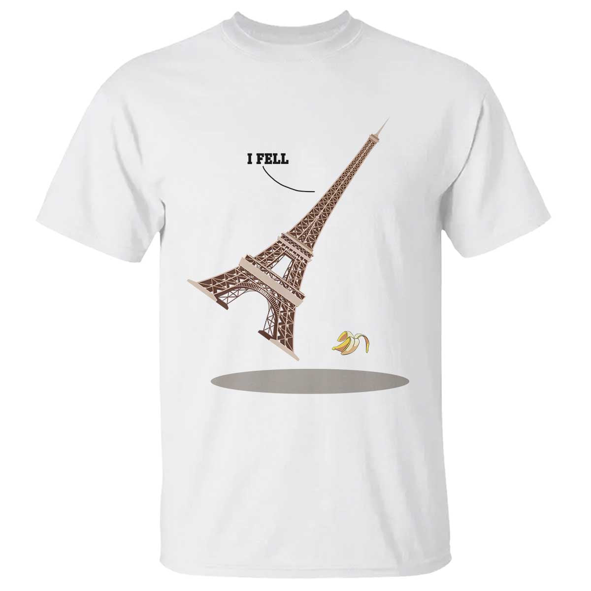Funny Eiffel Tower T Shirt I Fell Banana Peel Fallen In Paris - Wonder Print Shop