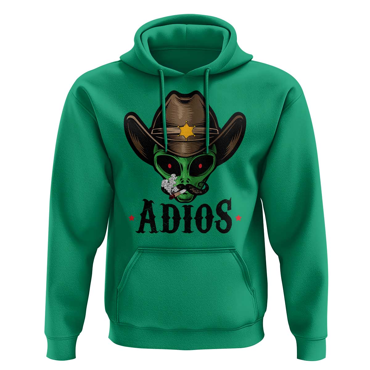 Funny Alien Cowboy Hoodie Adios Westen Life Country Hat - Wonder Print Shop