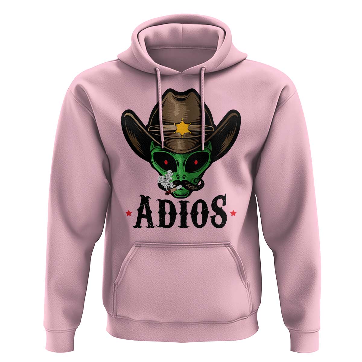 Funny Alien Cowboy Hoodie Adios Westen Life Country Hat - Wonder Print Shop