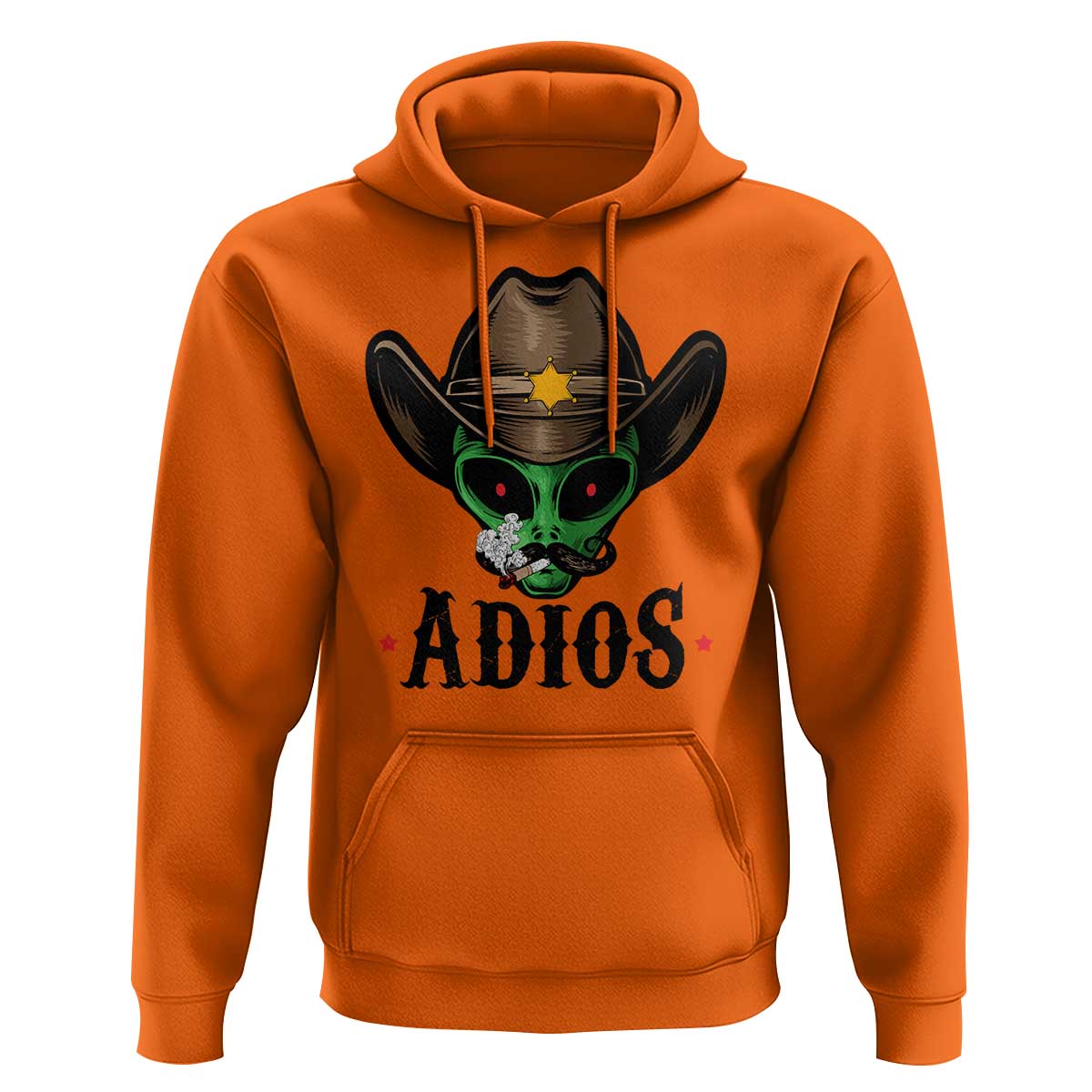 Funny Alien Cowboy Hoodie Adios Westen Life Country Hat - Wonder Print Shop