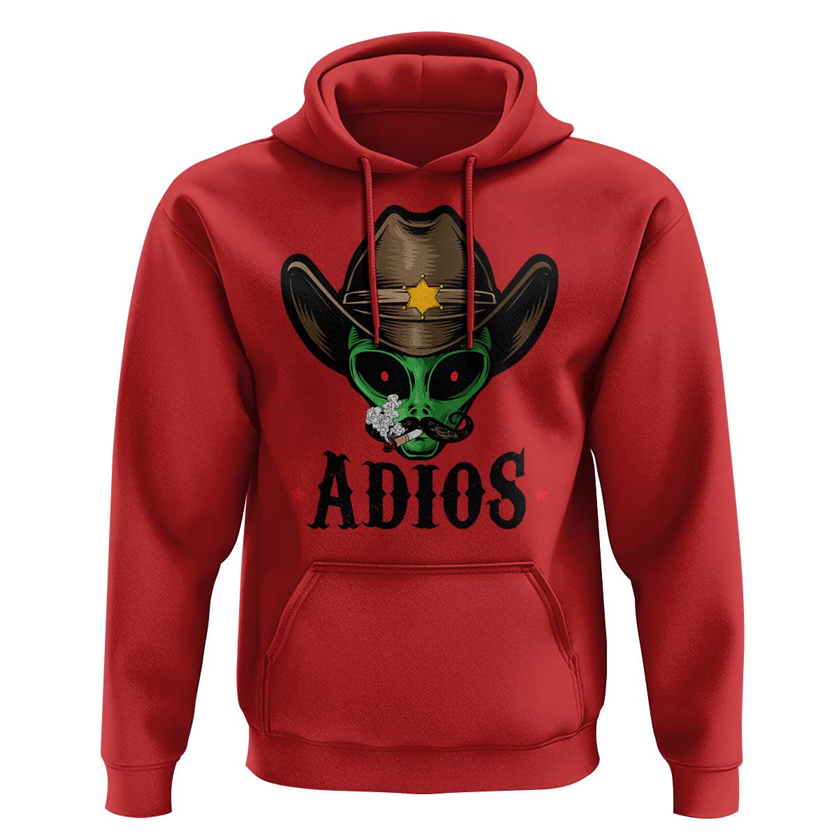 Funny Alien Cowboy Hoodie Adios Westen Life Country Hat - Wonder Print Shop