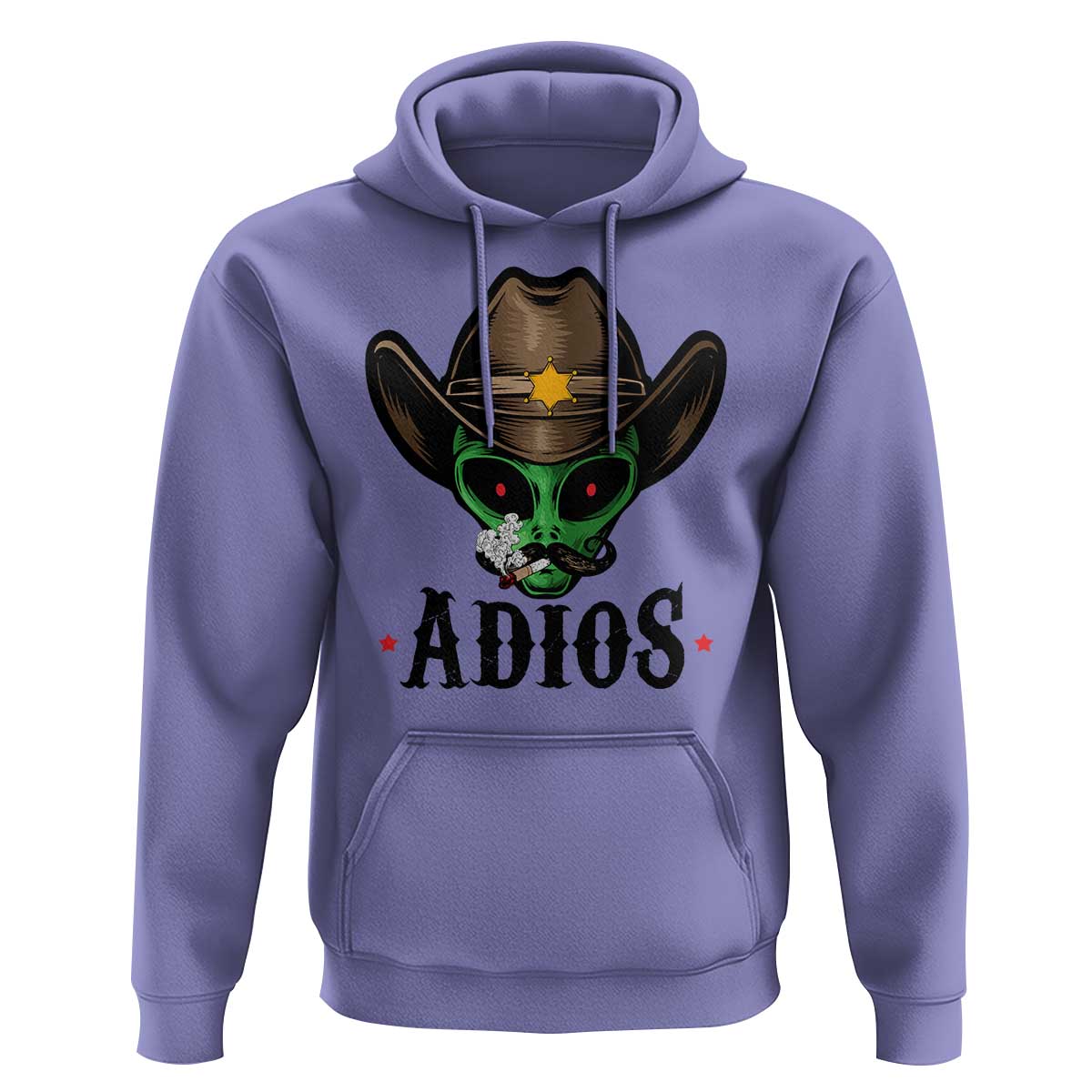 Funny Alien Cowboy Hoodie Adios Westen Life Country Hat - Wonder Print Shop
