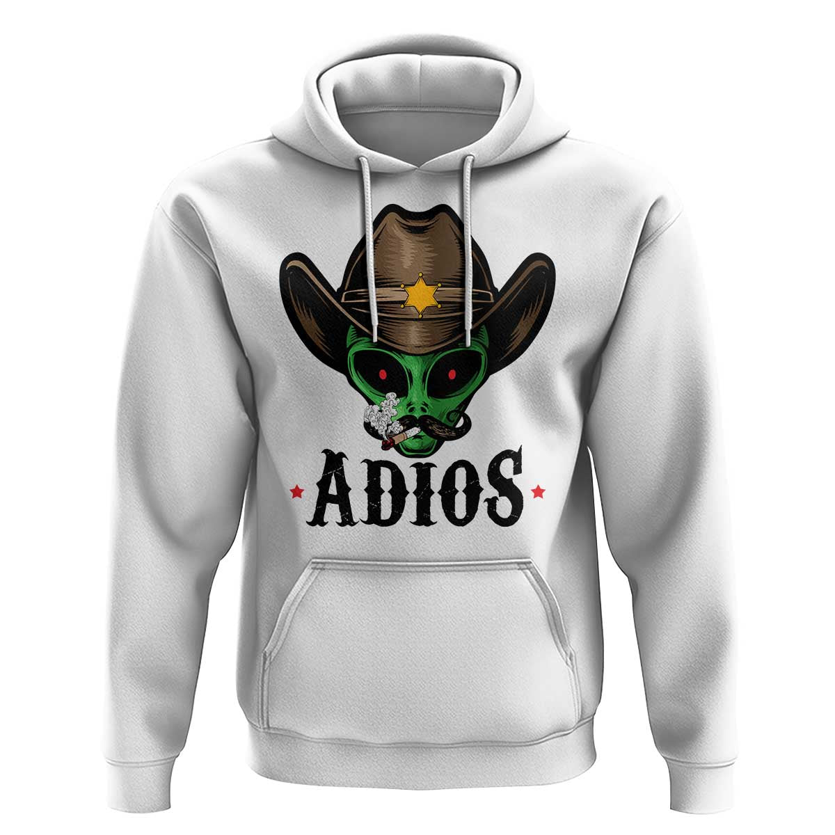 Funny Alien Cowboy Hoodie Adios Westen Life Country Hat - Wonder Print Shop