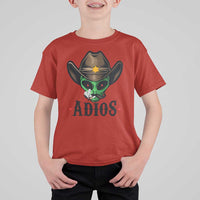 Funny Alien Cowboy T Shirt For Kid Adios Westen Life Country Hat - Wonder Print Shop