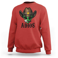 Funny Alien Cowboy Sweatshirt Adios Westen Life Country Hat - Wonder Print Shop