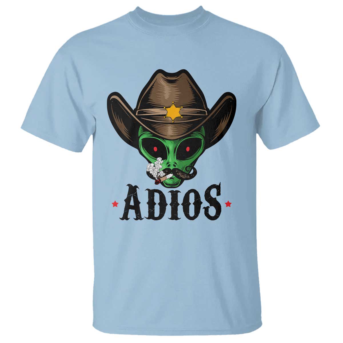 Funny Alien Cowboy T Shirt Adios Westen Life Country Hat - Wonder Print Shop