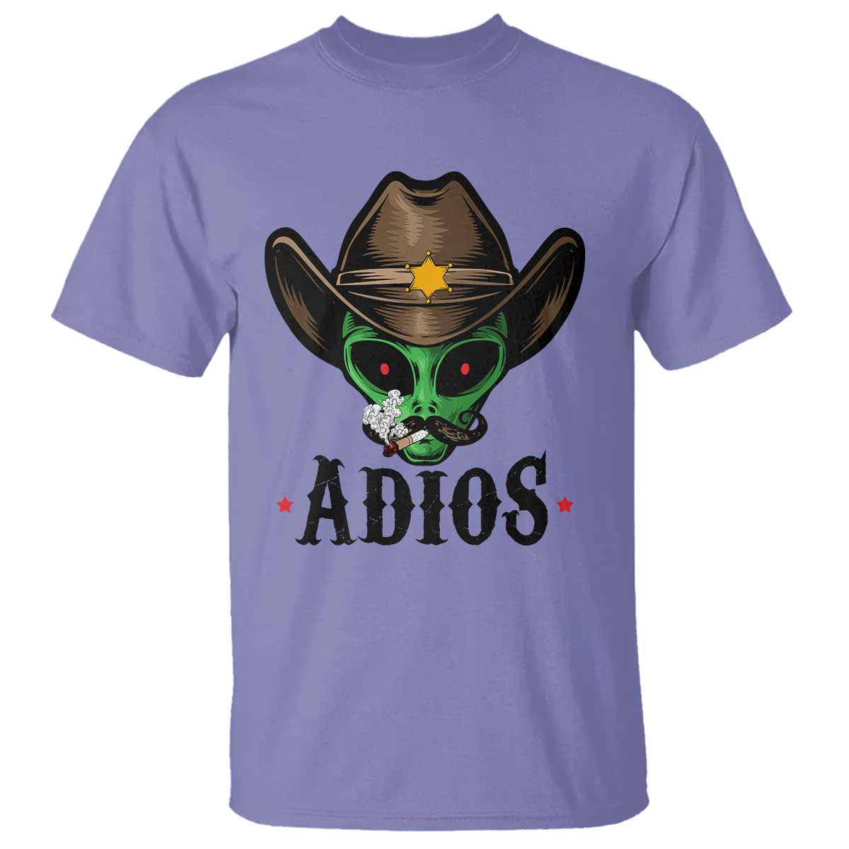 Funny Alien Cowboy T Shirt Adios Westen Life Country Hat - Wonder Print Shop