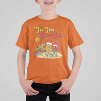 Funny Christmas In July T Shirt For Kid Tis The Sea Sun Retro Tropical Pineapple Watermelon - Wonder Print Shop