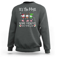 Funny Christmas In July Sweatshirt It's The Most Winederful Time Of The Year Wine Glasses Flower - Wonder Print Shop